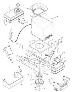 Engine Mount Diagram and Parts List for 385044X51A 2006 Briggs and Stratton Lawn Tractor